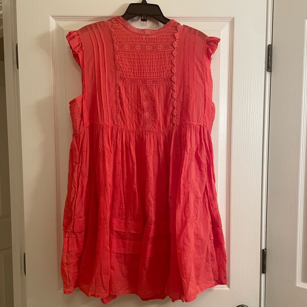 FREE PEOPLE Nobody Like You Embroidered Mini Dress in Coral - Picture 4 of 14
